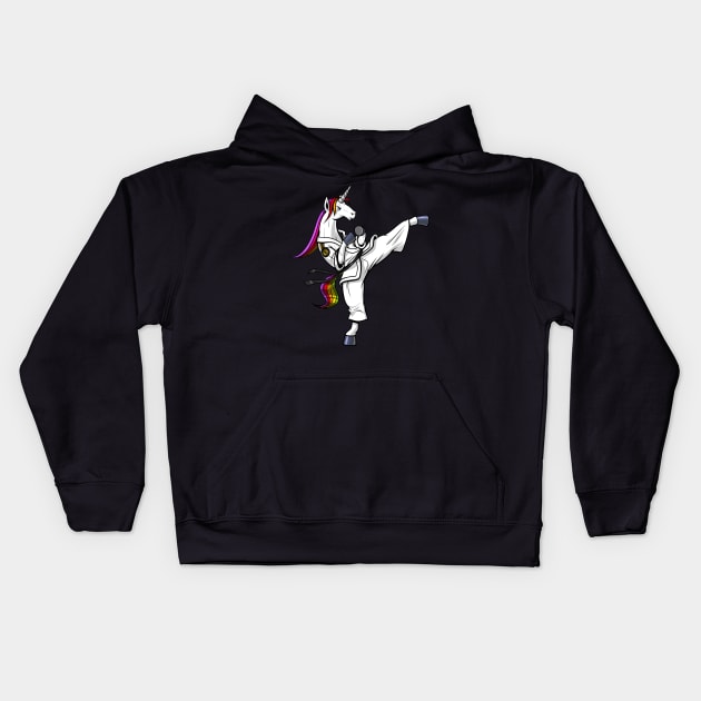 Unicorn Karate Kids Hoodie by underheaven